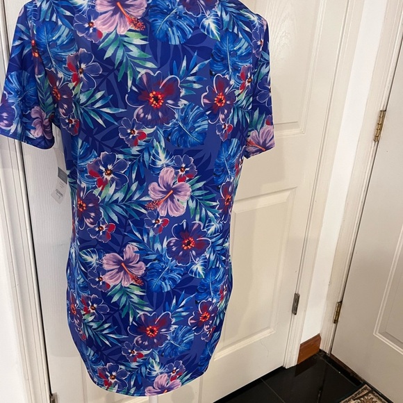 Swim 365 Vibrant Blue Floral Women's Blouse size 14 - Picture 4 of 9
